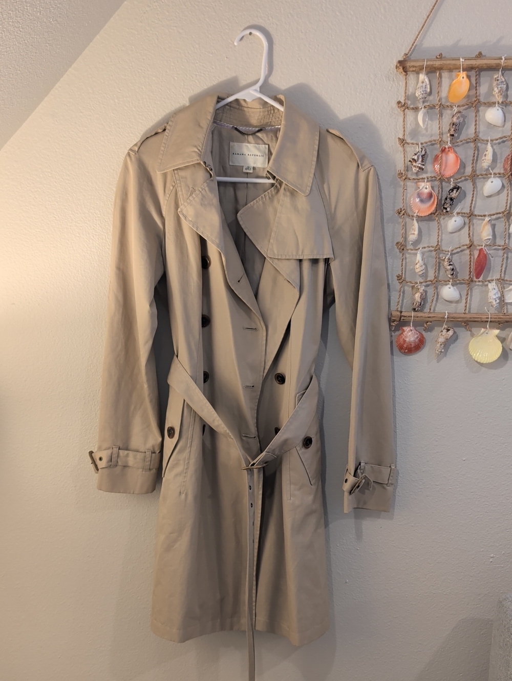 Banana Republic Tan Double-Breasted Trench Coat